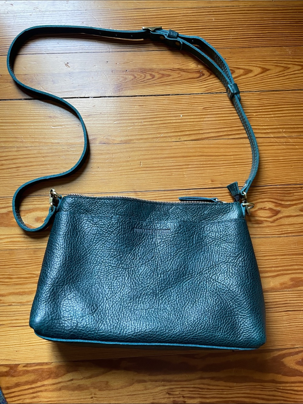 Portland Leather Poppy Purse in Lagoon